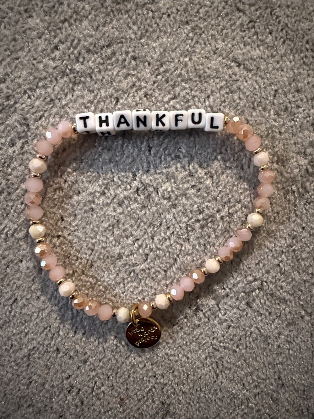 ‘Thankful' Little Words Project Bracelet with Gold Accents